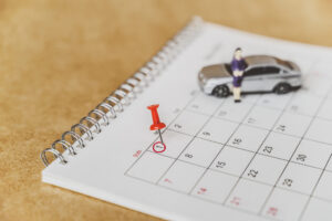 red thumbtack marked on 1st of month 